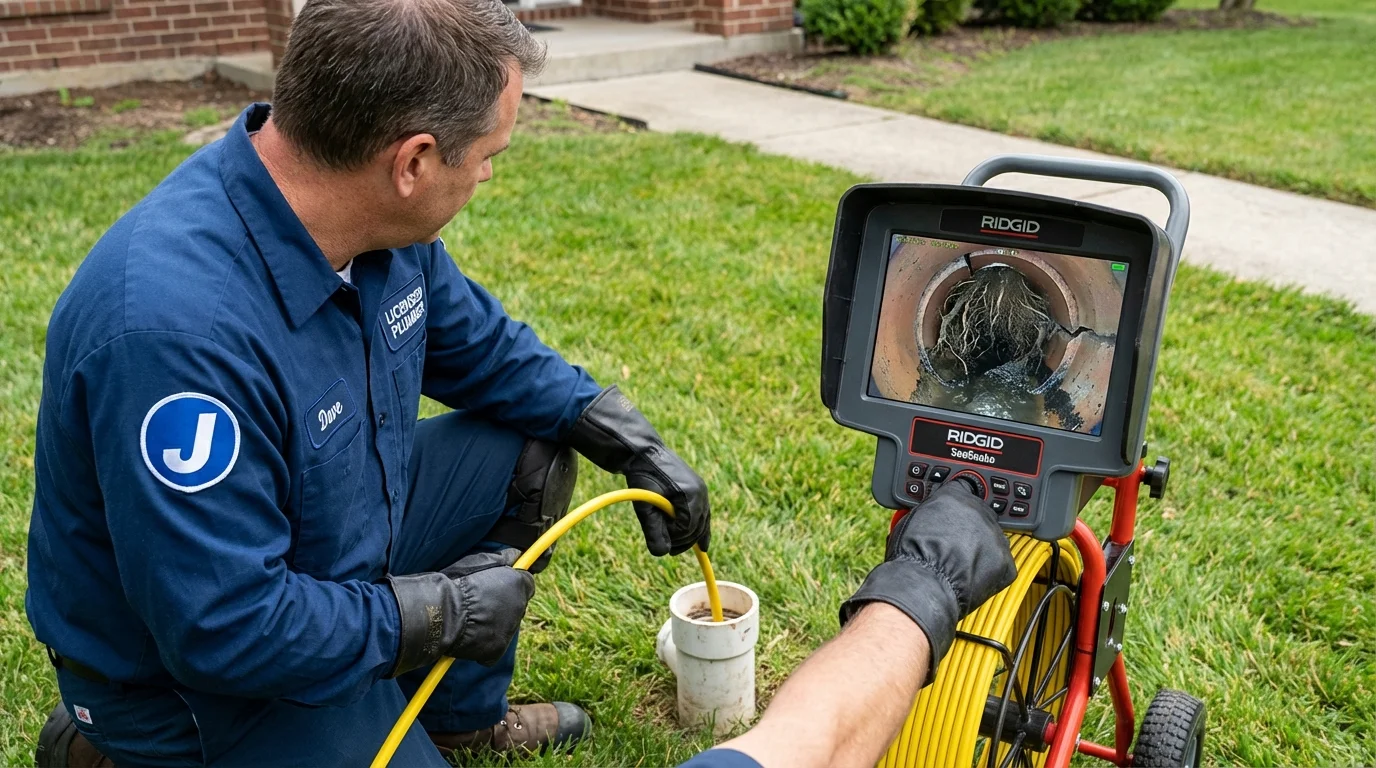Sewer camera inspection being performed by Johns Plumbing LLC in Black Creek